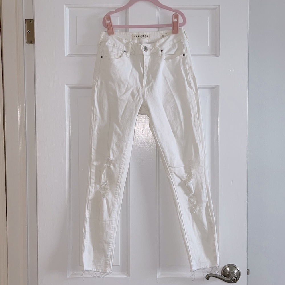 White ripped jeans